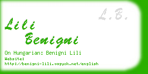 lili benigni business card